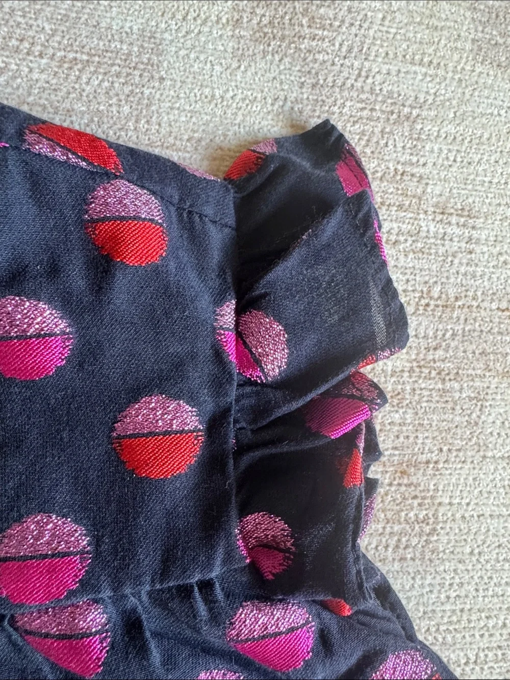 Gymboree Navy Dress with Pink & Red Metallic Dot Embroidery size 2T